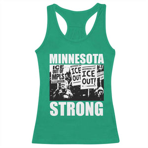 Minnesota Strong Racerback Tank Top Resist Anti ICE Immigration Protest TS14 Irish Green Print Your Wear