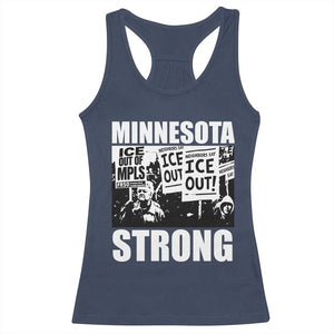 Minnesota Strong Racerback Tank Top Resist Anti ICE Immigration Protest TS14 Navy Print Your Wear