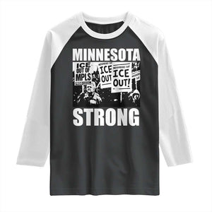 Minnesota Strong Raglan Shirt Resist Anti ICE Immigration Protest TS14 Black White Print Your Wear
