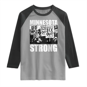 Minnesota Strong Raglan Shirt Resist Anti ICE Immigration Protest TS14 Sport Gray Black Print Your Wear