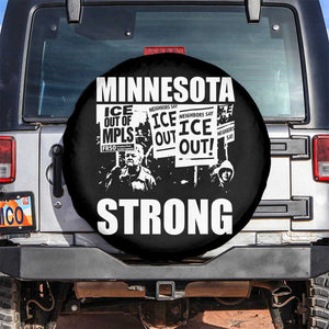 Minnesota Strong Spare Tire Cover Resist Anti ICE Immigration Protest TS14 No hole Black Print Your Wear