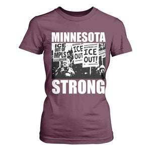 Minnesota Strong T Shirt For Women Resist Anti ICE Immigration Protest TS14 Maroon Print Your Wear