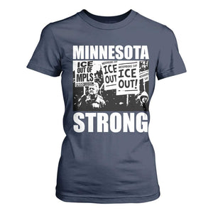 Minnesota Strong T Shirt For Women Resist Anti ICE Immigration Protest TS14 Navy Print Your Wear