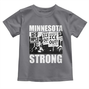 Minnesota Strong Toddler T Shirt Resist Anti ICE Immigration Protest TS14 Charcoal Print Your Wear