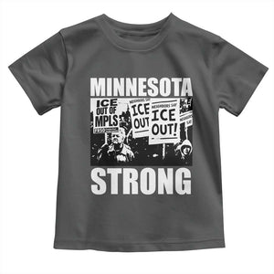 Minnesota Strong Toddler T Shirt Resist Anti ICE Immigration Protest TS14 Dark Heather Print Your Wear