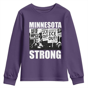 Minnesota Strong Youth Sweatshirt Resist Anti ICE Immigration Protest TS14 Purple Print Your Wear