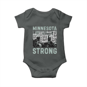 Minnesota Strong Baby Onesie Minneapolis ICE Out Anti ICE Protest Right Now TS14 Dark Heather Print Your Wear