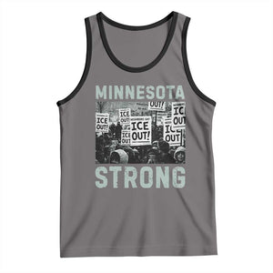 Minnesota Strong Tank Top Minneapolis ICE Out Anti ICE Protest Right Now TS14 Deep Heather Black Print Your Wear