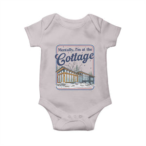 Mentally I'm at the Cottage Baby Onesie Funny Hockey Romance TS14 Ice Gray Print Your Wear