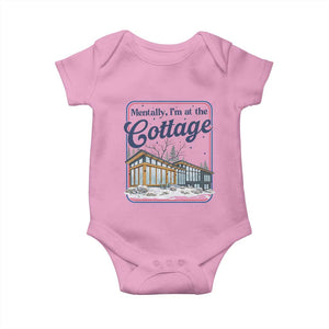 Mentally I'm at the Cottage Baby Onesie Funny Hockey Romance TS14 Light Pink Print Your Wear