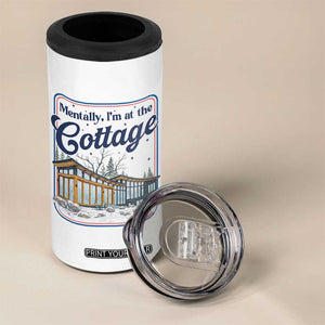 Mentally I'm at the Cottage 4 in 1 Can Cooler Tumbler Funny Hockey Romance TS14 Print Your Wear