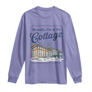 Mentally I'm at the Cottage Long Sleeve Shirt Funny Hockey Romance TS14 Violet Print Your Wear