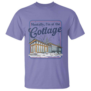 Mentally I'm at the Cottage T Shirt Funny Hockey Romance TS14 Violet Print Your Wear