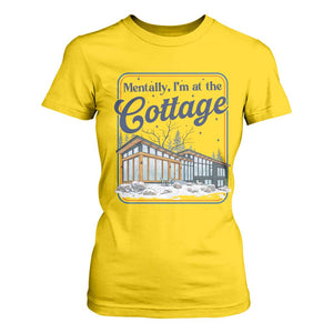 Mentally I'm at the Cottage T Shirt For Women Funny Hockey Romance TS14 Daisy Print Your Wear