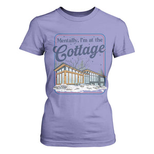 Mentally I'm at the Cottage T Shirt For Women Funny Hockey Romance TS14 Violet Print Your Wear