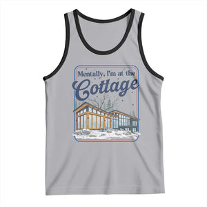 Mentally I'm at the Cottage Tank Top Funny Hockey Romance TS14 Athletic Heather Black Print Your Wear
