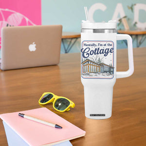 Mentally I'm at the Cottage Tumbler With Handle Funny Hockey Romance TS14 Print Your Wear
