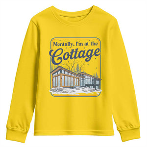 Mentally I'm at the Cottage Youth Sweatshirt Funny Hockey Romance TS14 Daisy Print Your Wear