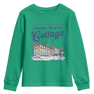 Mentally I'm at the Cottage Youth Sweatshirt Funny Hockey Romance TS14 Irish Green Print Your Wear