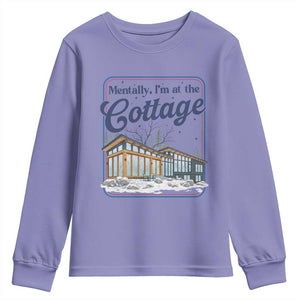 Mentally I'm at the Cottage Youth Sweatshirt Funny Hockey Romance TS14 Violet Print Your Wear