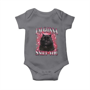 I'm Gonna Sniff You Baby Onesie Funny Black Cat Meme TS14 Charcoal Print Your Wear