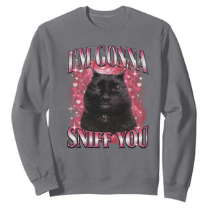 I'm Gonna Sniff You Sweatshirt Funny Black Cat Meme TS14 Charcoal Print Your Wear