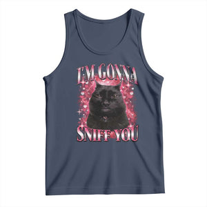 I'm Gonna Sniff You Tank Top Funny Black Cat Meme TS14 Navy Print Your Wear