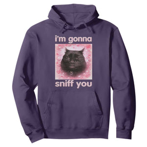 I'm Gonna Sniff You Hoodie Funny Black Cat Brainrot Meme TS14 Purple Print Your Wear