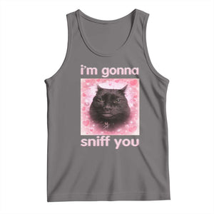 I'm Gonna Sniff You Tank Top Funny Black Cat Brainrot Meme TS14 Deep Heather Print Your Wear