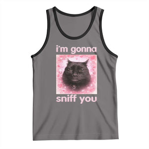 I'm Gonna Sniff You Tank Top Funny Black Cat Brainrot Meme TS14 Deep Heather Black Print Your Wear