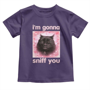I'm Gonna Sniff You Toddler T Shirt Funny Black Cat Brainrot Meme TS14 Purple Print Your Wear