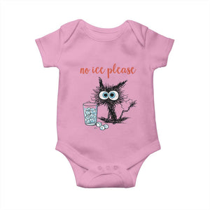 No Ice Please Baby Onesie Funny Black Cat Sarcastic Abolish ICE Meme TS14 Light Pink Print Your Wear