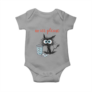 No Ice Please Baby Onesie Funny Black Cat Sarcastic Abolish ICE Meme TS14 Sport Gray Print Your Wear