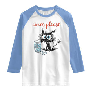 No Ice Please Raglan Shirt Funny Black Cat Sarcastic Abolish ICE Meme TS14 White Carolina Blue Print Your Wear