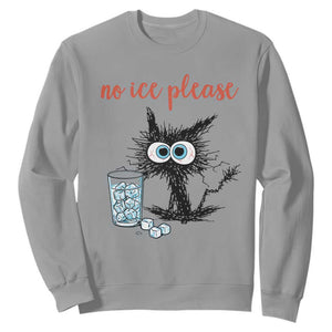 No Ice Please Sweatshirt Funny Black Cat Sarcastic Abolish ICE Meme TS14 Sport Gray Print Your Wear