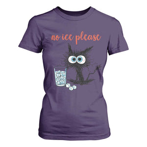 No Ice Please T Shirt For Women Funny Black Cat Sarcastic Abolish ICE Meme TS14 Purple Print Your Wear