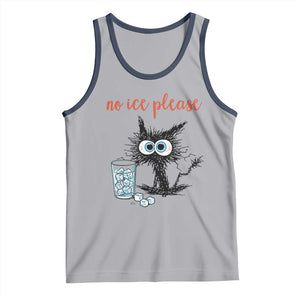 No Ice Please Tank Top Funny Black Cat Sarcastic Abolish ICE Meme TS14 Athletic Heather Navy Print Your Wear