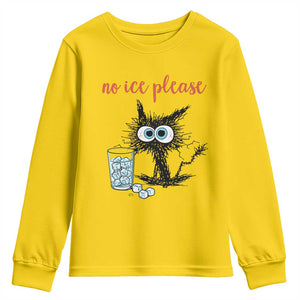 No Ice Please Youth Sweatshirt Funny Black Cat Sarcastic Abolish ICE Meme TS14 Daisy Print Your Wear