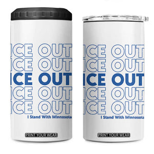 ICE Out 4 in 1 Can Cooler Tumbler I Stand With Minnesota Minneapolis Anti ICE TS14 One Size: 16 oz White Print Your Wear