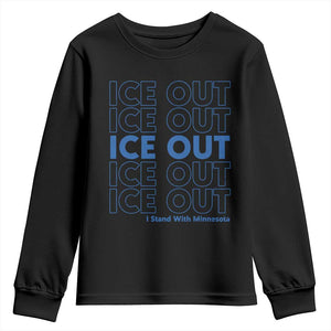 ICE Out Youth Sweatshirt I Stand With Minnesota Minneapolis Anti ICE TS14 Black Print Your Wear