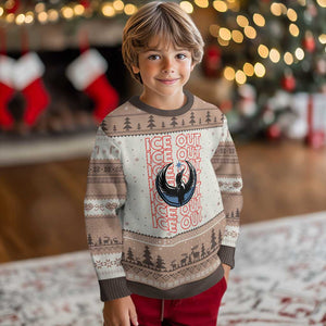ICE Out Ugly Christmas Sweater Minneapolis Resist Anti ICE Immigration Protest TS14 Mocha Mousse Print Your Wear