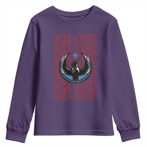 ICE Out Youth Sweatshirt Minneapolis Resist Anti ICE Immigration Protest TS14 Purple Print Your Wear