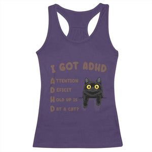 I Got ADHD is that A Cat Racerback Tank Top Funny Cat Lover TS14 Purple Print Your Wear