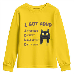 I Got ADHD is that A Cat Youth Sweatshirt Funny Cat Lover TS14 Daisy Print Your Wear