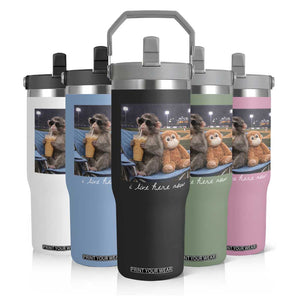 Funny Punch Monkey Baseball Flip Straw Tumbler I Live Here Now Ballpark Graphic TS14 Print Your Wear