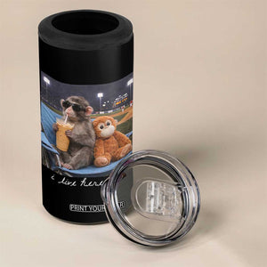 Funny Punch Monkey Baseball 4 in 1 Can Cooler Tumbler I Live Here Now Ballpark Graphic TS14 Print Your Wear