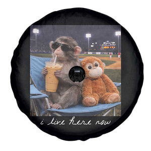 Funny Punch Monkey Baseball Spare Tire Cover I Live Here Now Ballpark Graphic TS14 Print Your Wear