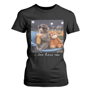 Funny Punch Monkey Baseball T Shirt For Women I Live Here Now Ballpark Graphic TS14 Black Print Your Wear