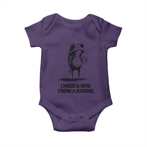 I Need A Hug from A Baddie Baby Onesie Funny Frog Saying Quote TS14 Purple Print Your Wear