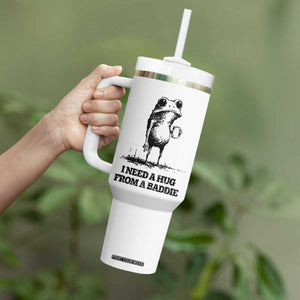 I Need A Hug from A Baddie Tumbler With Handle Funny Frog Saying Quote TS14 Print Your Wear
